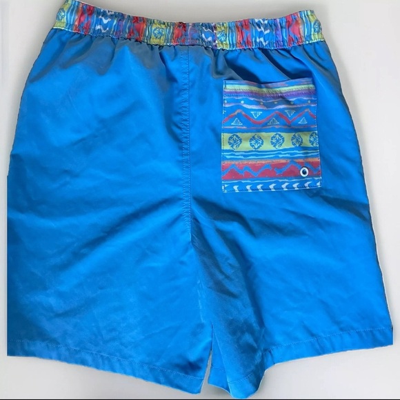 Cabana by Crown & Ivy Youth Large Swim Shorts Blue Drawstring - Picture 2 of 8